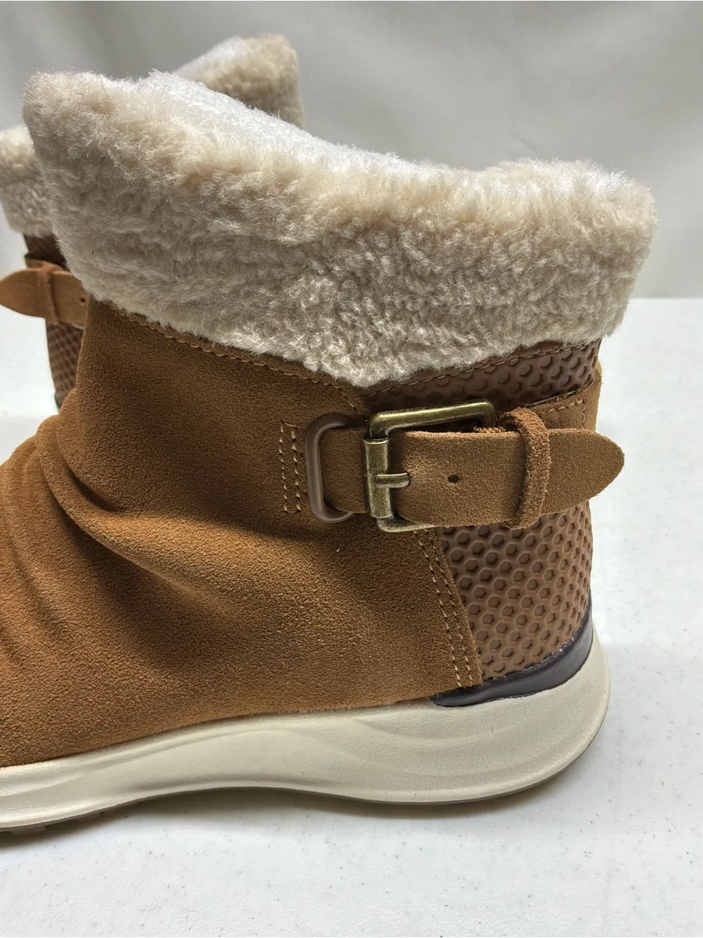 Baretraps Women's Tan Faux-Shearling Ankle Boot